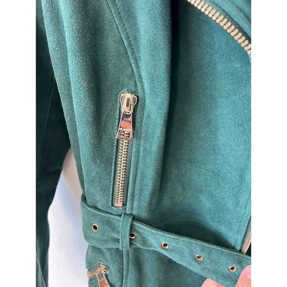 X by NBD Nicole Petrol Green Suede Coat NWOT size 4 - Picture 7 of 13
